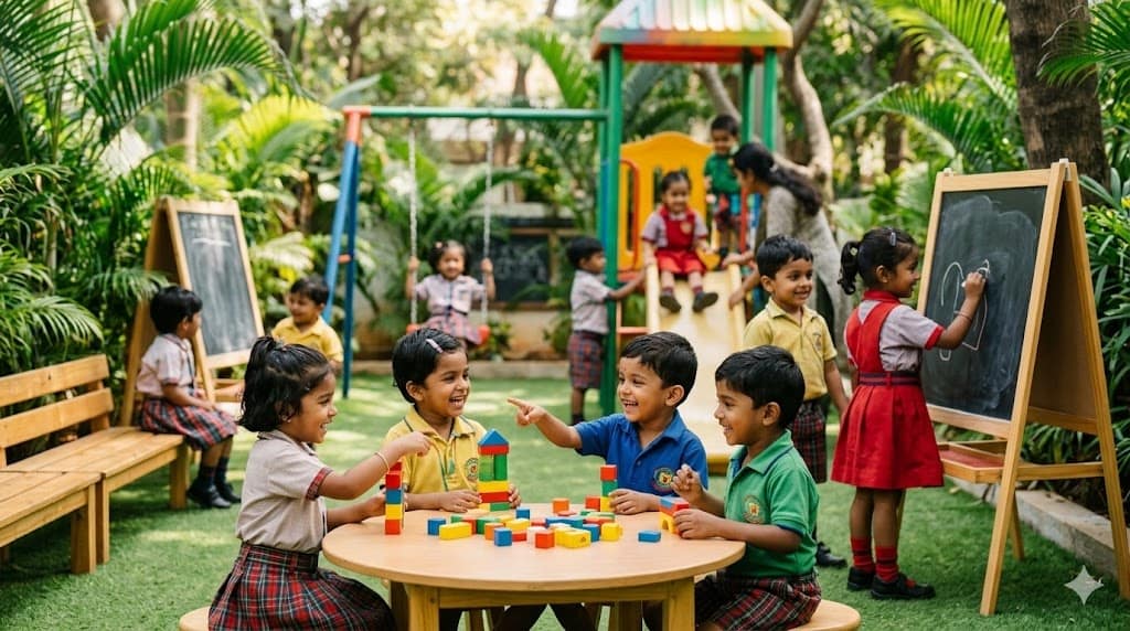 Best nursery schools in Bangalore 2026: A parent's guide to choosing right Children playing and learning outdoors at one of the best nursery schools in Bangalore.